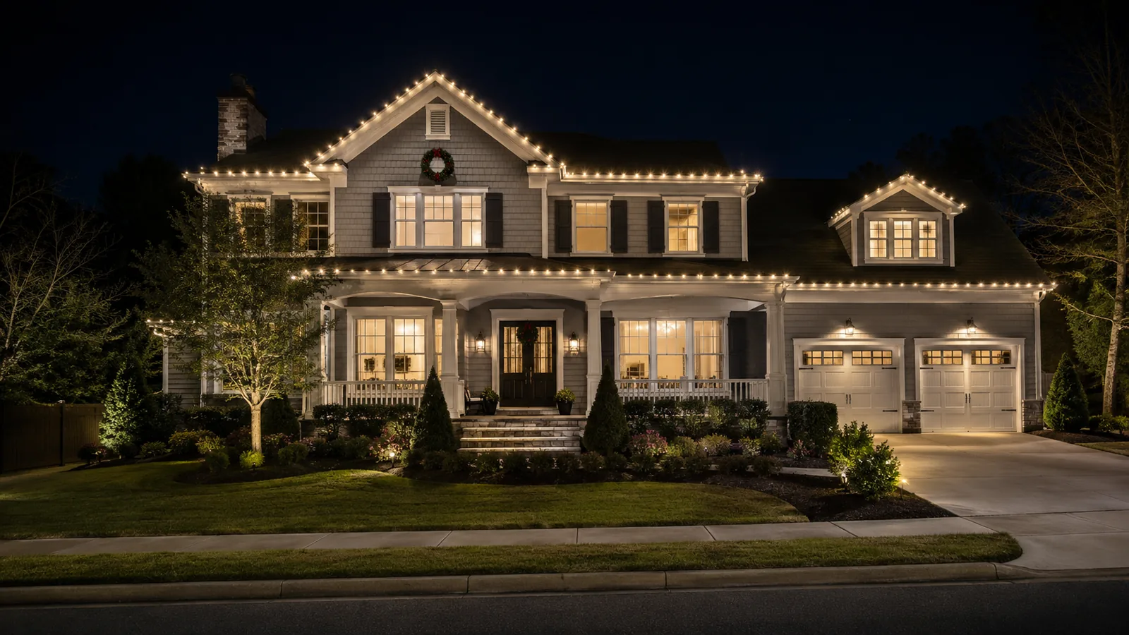 Residential Christmas light installation in Metro Atlanta