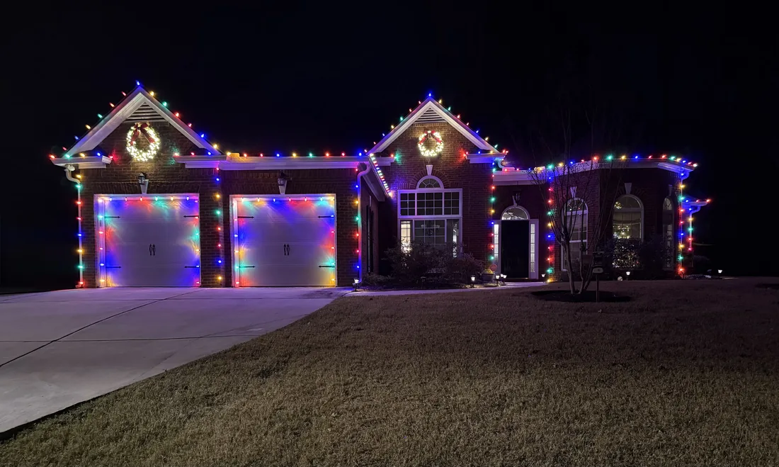 Residential Christmas light installation by Bright Lights GA in Metro Atlanta