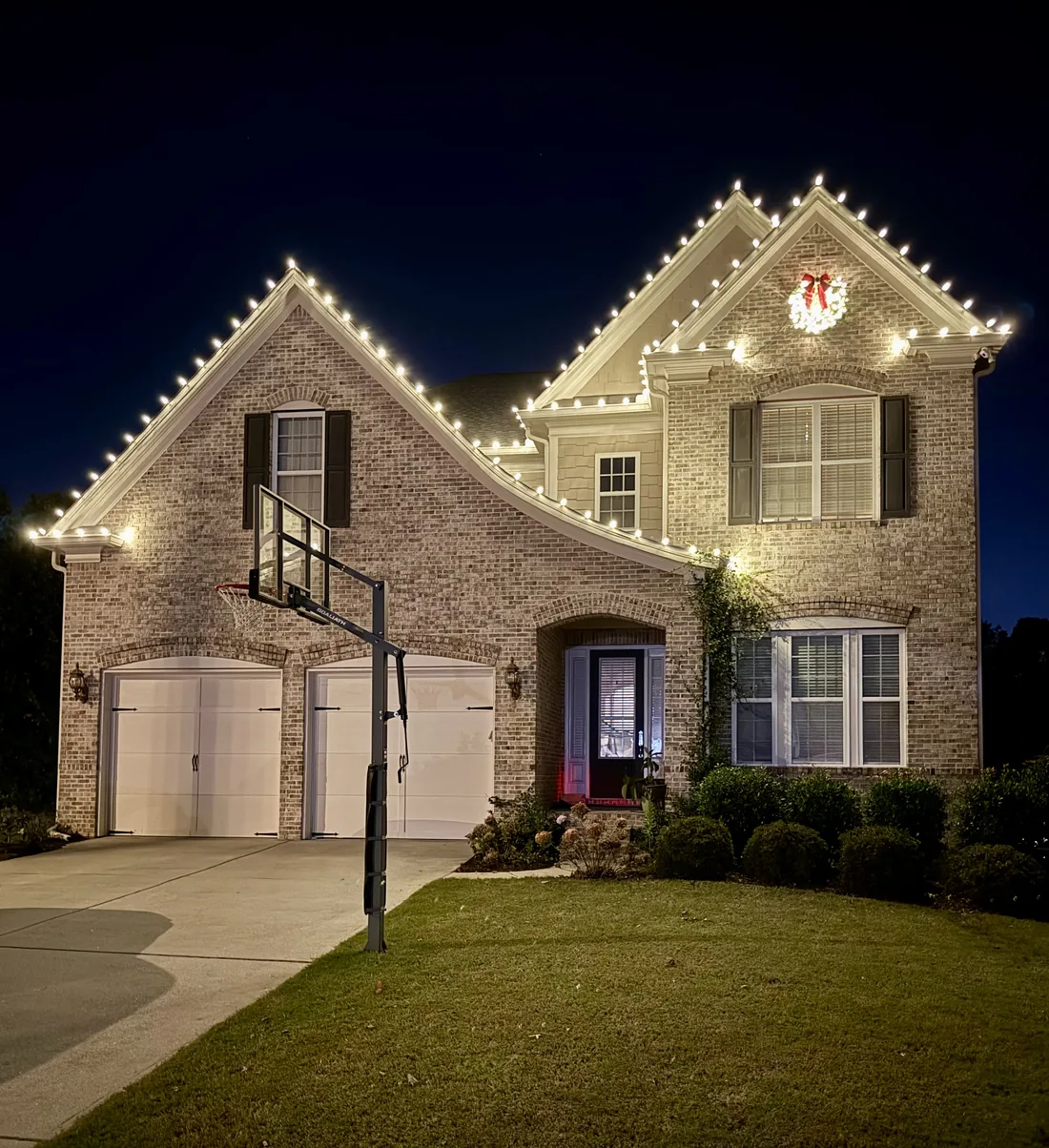 Residential Christmas light installation by Bright Lights GA in Metro Atlanta