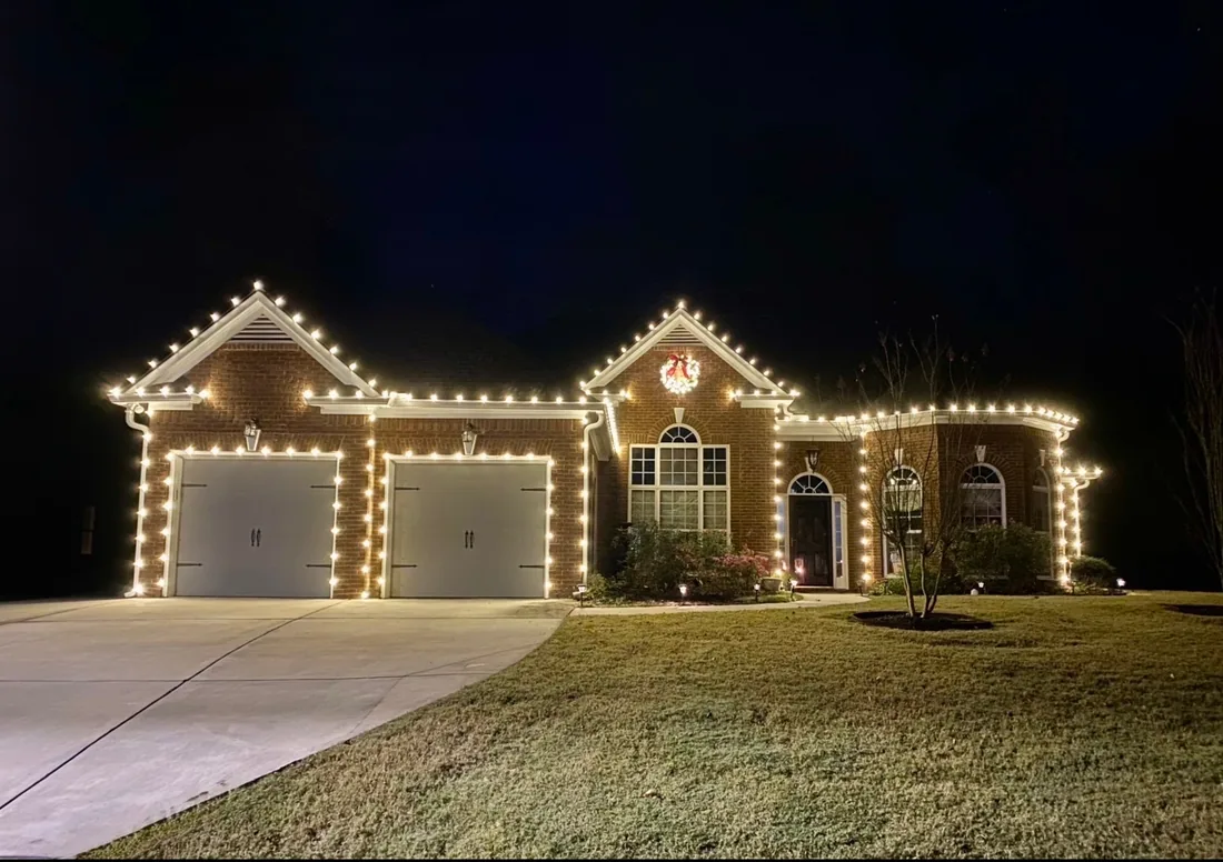Residential Christmas light installation by Bright Lights GA in Metro Atlanta