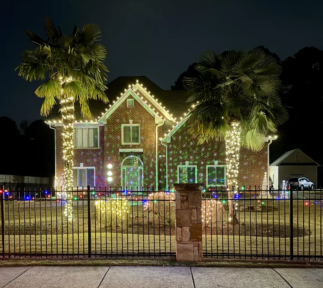 Residential Christmas light installation by Bright Lights GA in Metro Atlanta