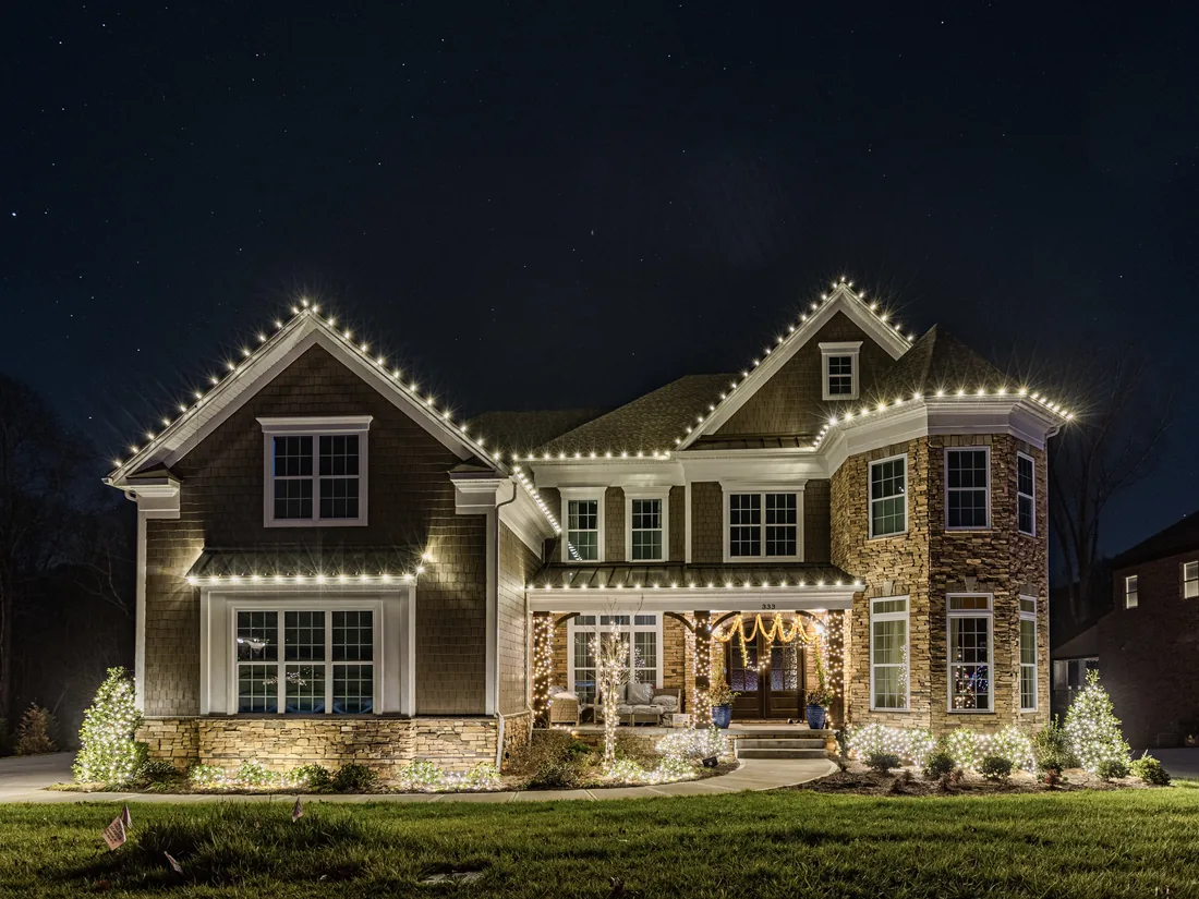 Residential Christmas light installation by Bright Lights GA in Metro Atlanta