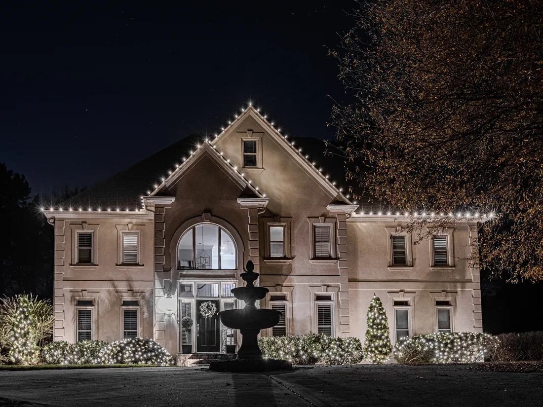 Residential Christmas light installation by Bright Lights GA in Metro Atlanta