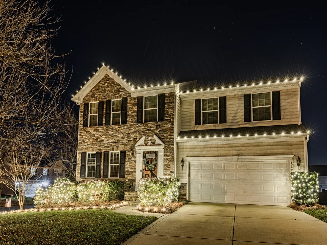 Residential Christmas light installation by Bright Lights GA in Metro Atlanta