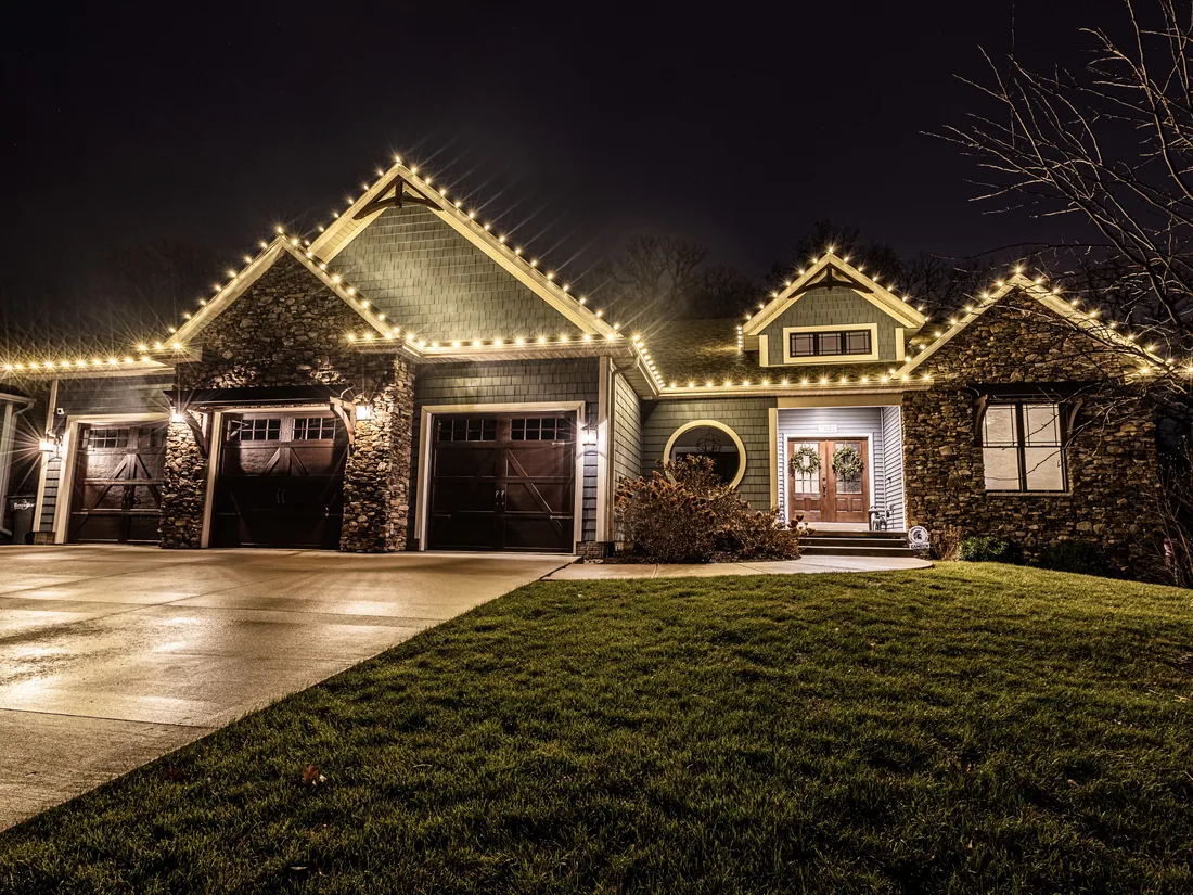 Residential Christmas light installation by Bright Lights GA in Metro Atlanta