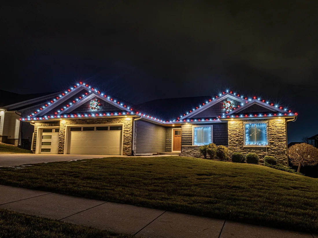 Residential Christmas light installation by Bright Lights GA in Metro Atlanta