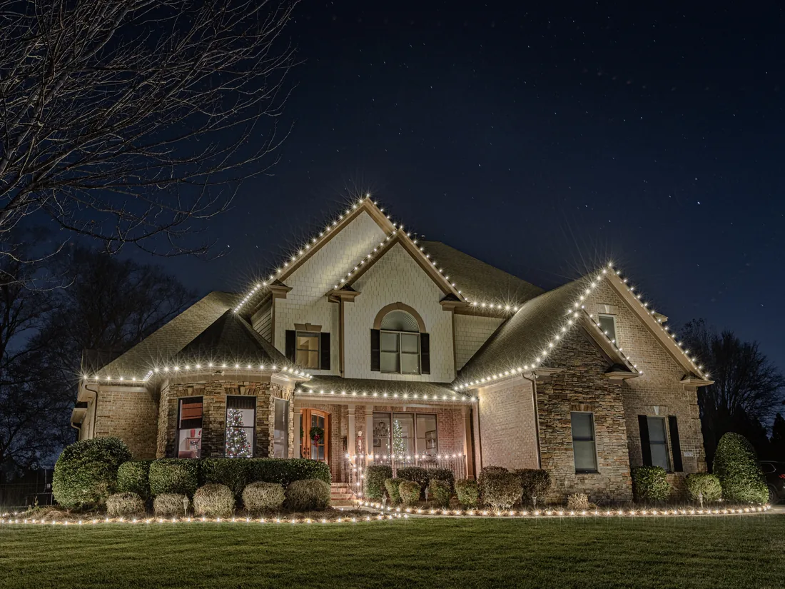 Residential Christmas light installation by Bright Lights GA in Metro Atlanta