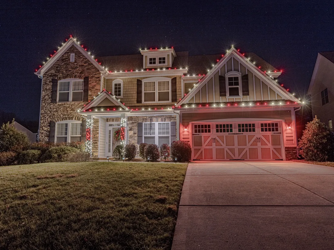 Residential Christmas light installation by Bright Lights GA in Metro Atlanta