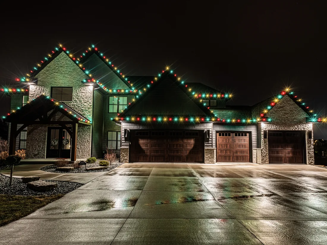 Residential Christmas light installation by Bright Lights GA in Metro Atlanta