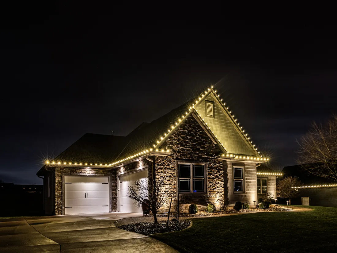 Residential Christmas light installation by Bright Lights GA in Metro Atlanta