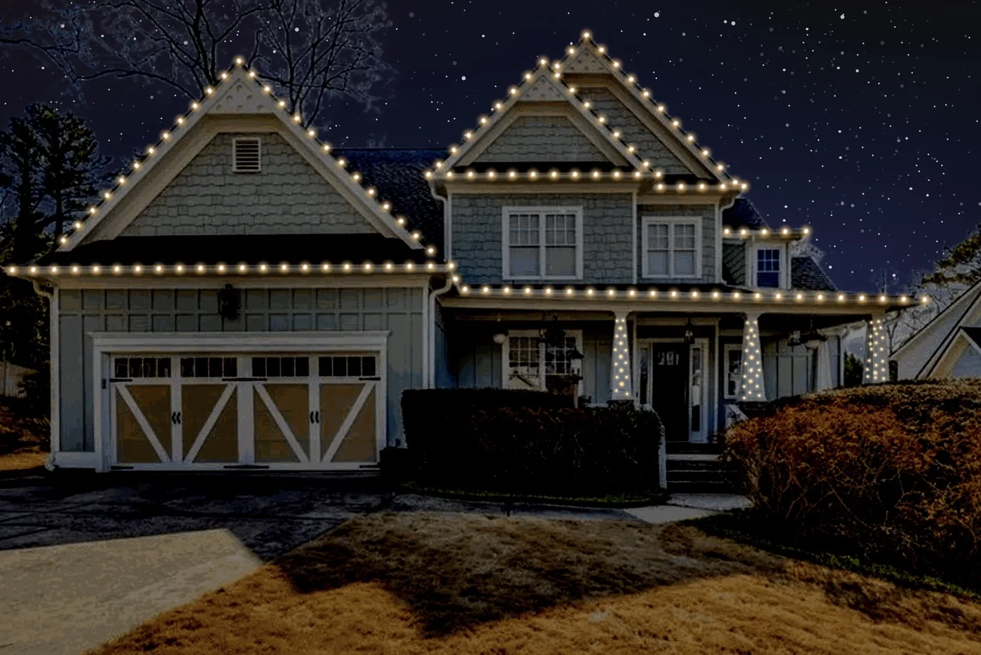 Custom holiday lighting design concept by Bright Lights GA