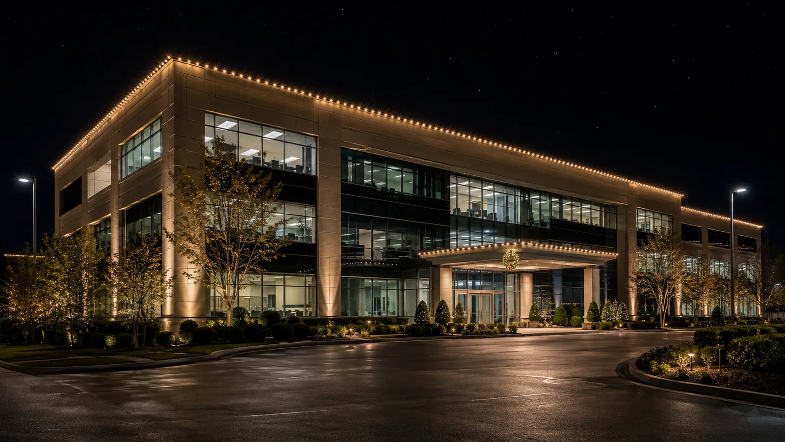 Commercial Christmas light installation in Metro Atlanta