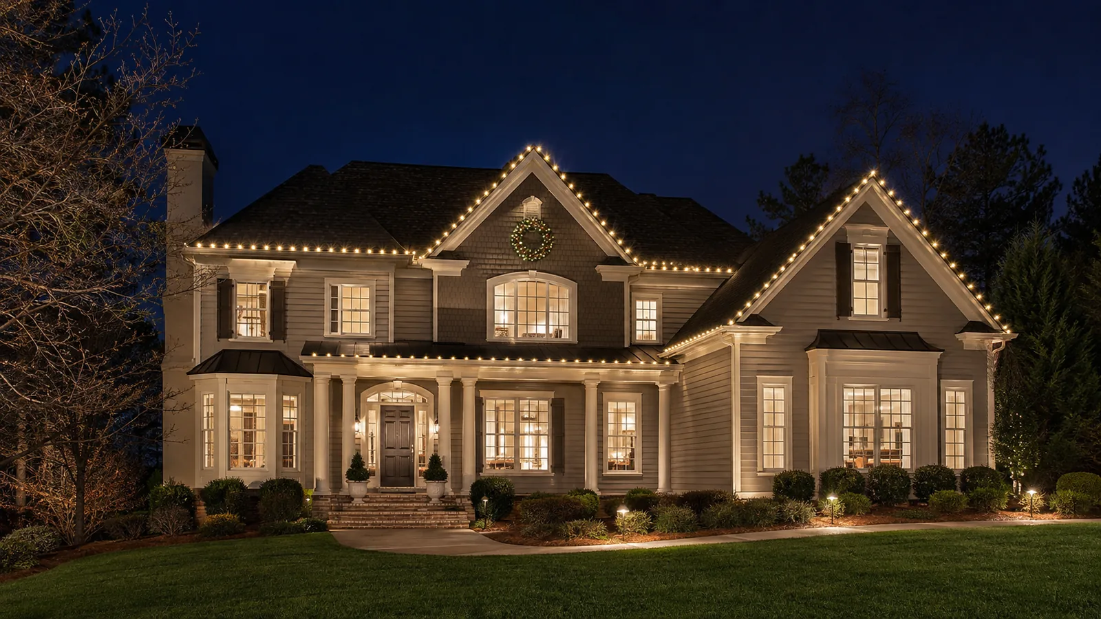 Residential Christmas light installation in Metro Atlanta