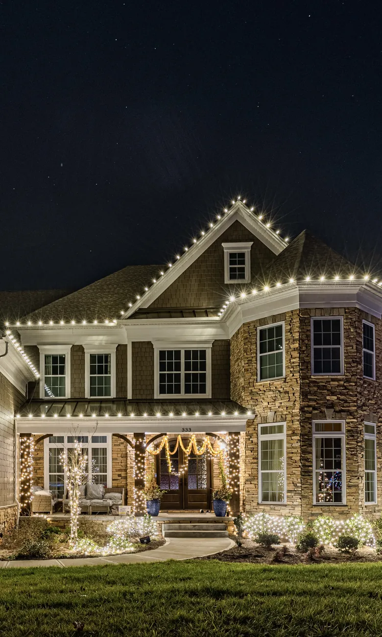 Charming Metro Atlanta home with clean C9 roofline and pathway lighting