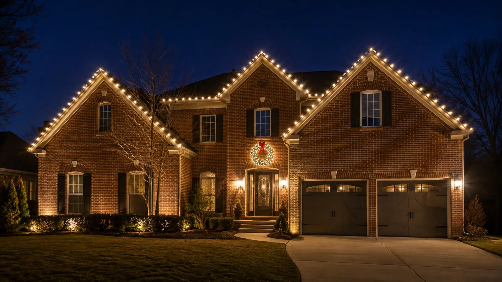 Metro Atlanta home with durable commercial-grade C9 roofline lighting